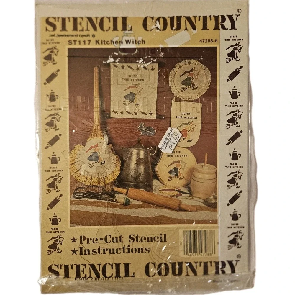 Stencil Country ST117 Kitchen Witch Pre-Cut Stencils + Instructions New